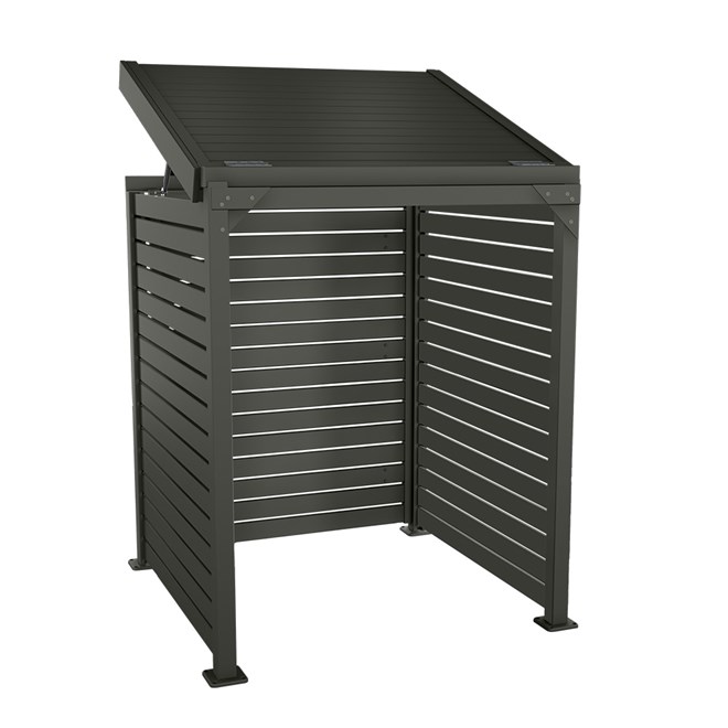 Slat Pool Pump Cover 1000 x 1204 x 916mm Slate Grey Single Door With Lid