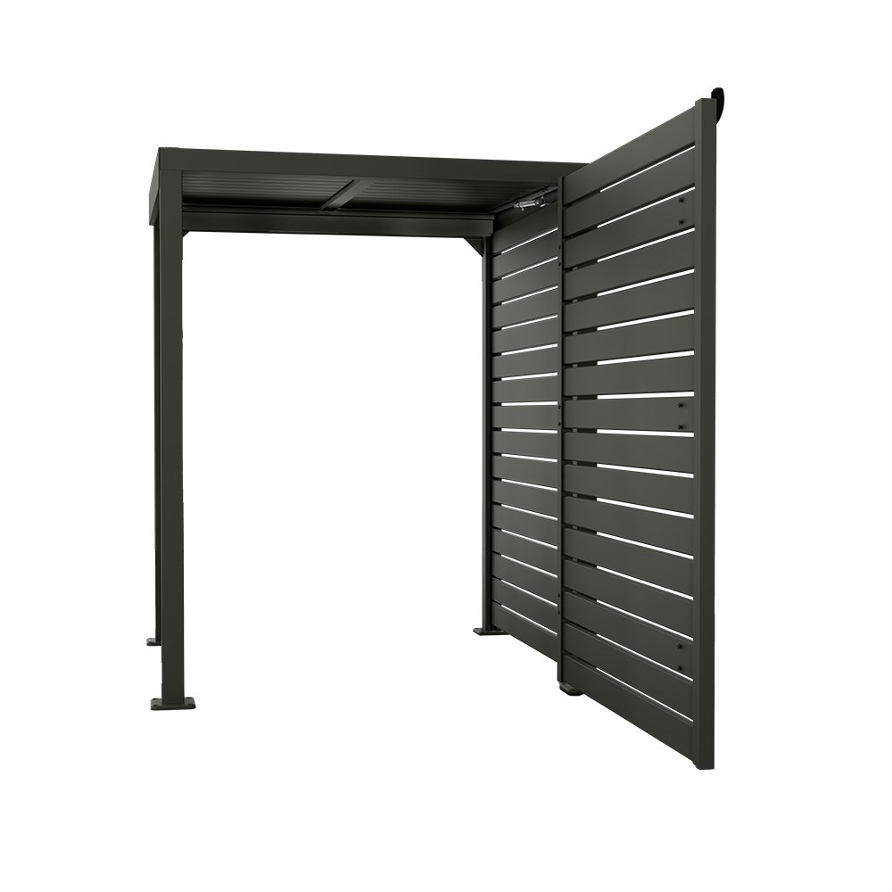 Slat Pool Pump Cover 1000 x 1204 x 916mm Slate Grey Single Door With Lid