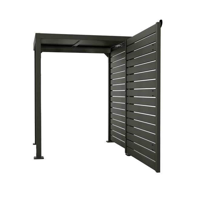 Slat Pool Pump Cover 1000 x 1204 x 916mm Slate Grey Single Door With Lid