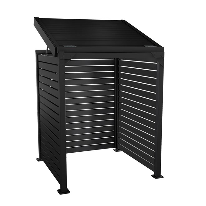 Slat Pool Pump Cover 1000 x 1204 x 916mm Gun Metal Grey Single Door With Lid