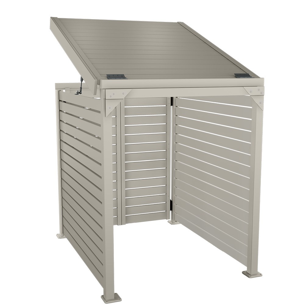 Slat Pool Pump Cover 1150 x 1204 x 982mm Birch Double Door With Lid