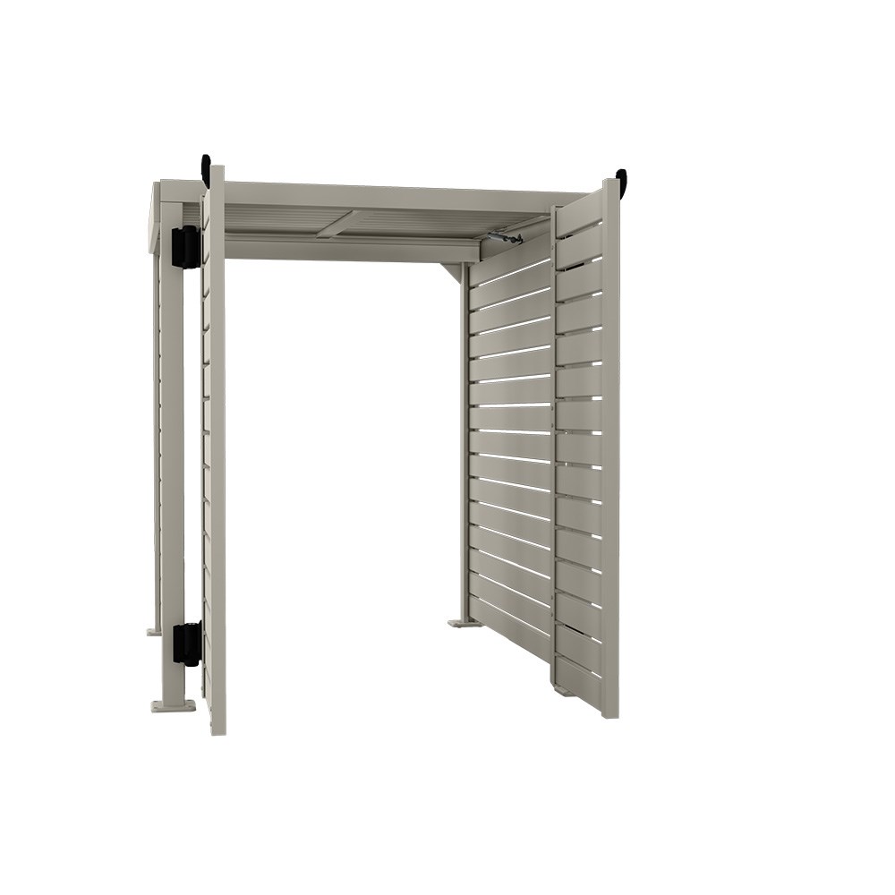 Slat Pool Pump Cover 1150 x 1204 x 982mm Birch Double Door With Lid