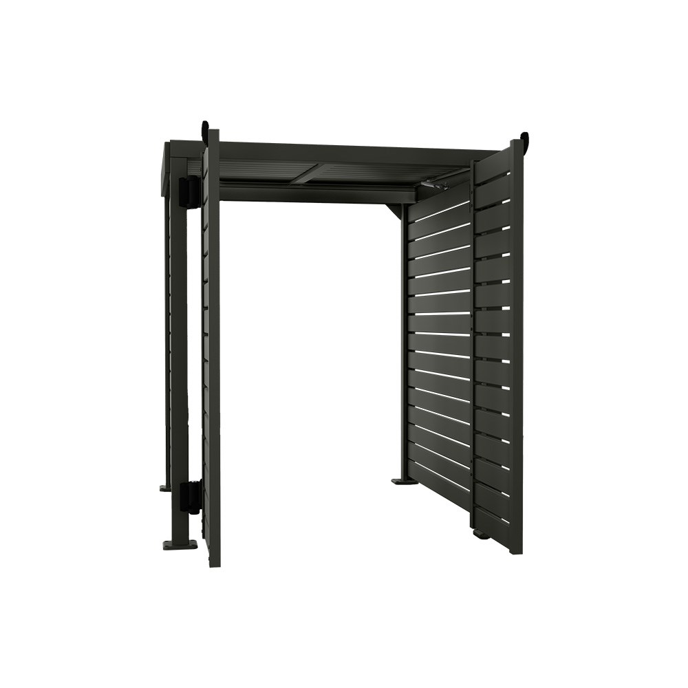 Slat Pool Pump Cover 1150 x 1204 x 982mm Slate Grey Double Door With Lid