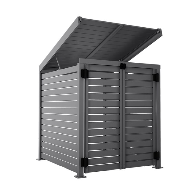 Slat Pool Pump Cover 1200 x 1134 x 982mm Granite Double Door With Lid