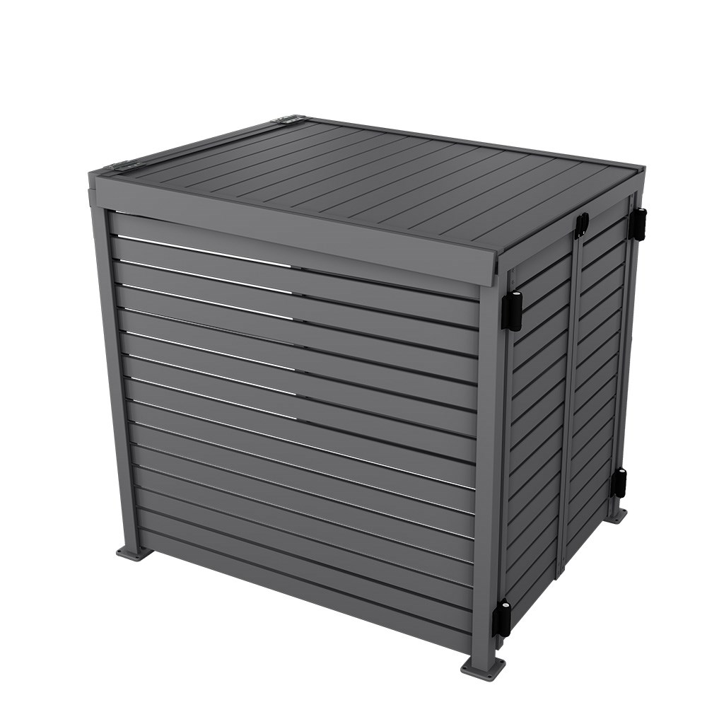 Slat Pool Pump Cover 1200 x 1134 x 982mm Granite Double Door With Lid