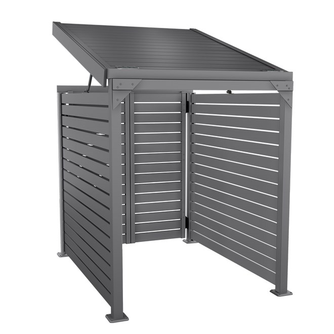 Slat Pool Pump Cover 1200 x 1134 x 982mm Granite Double Door With Lid