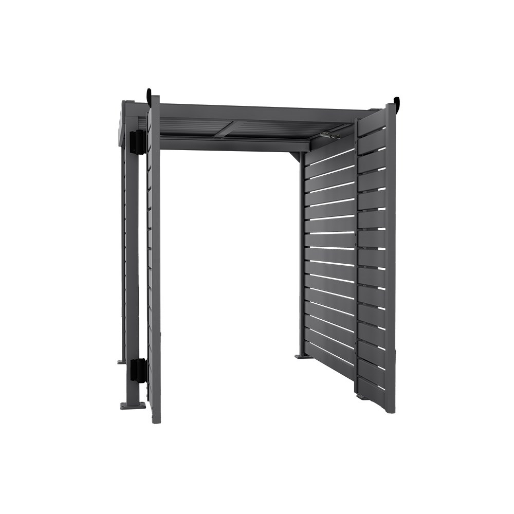 Slat Pool Pump Cover 1200 x 1134 x 982mm Granite Double Door With Lid