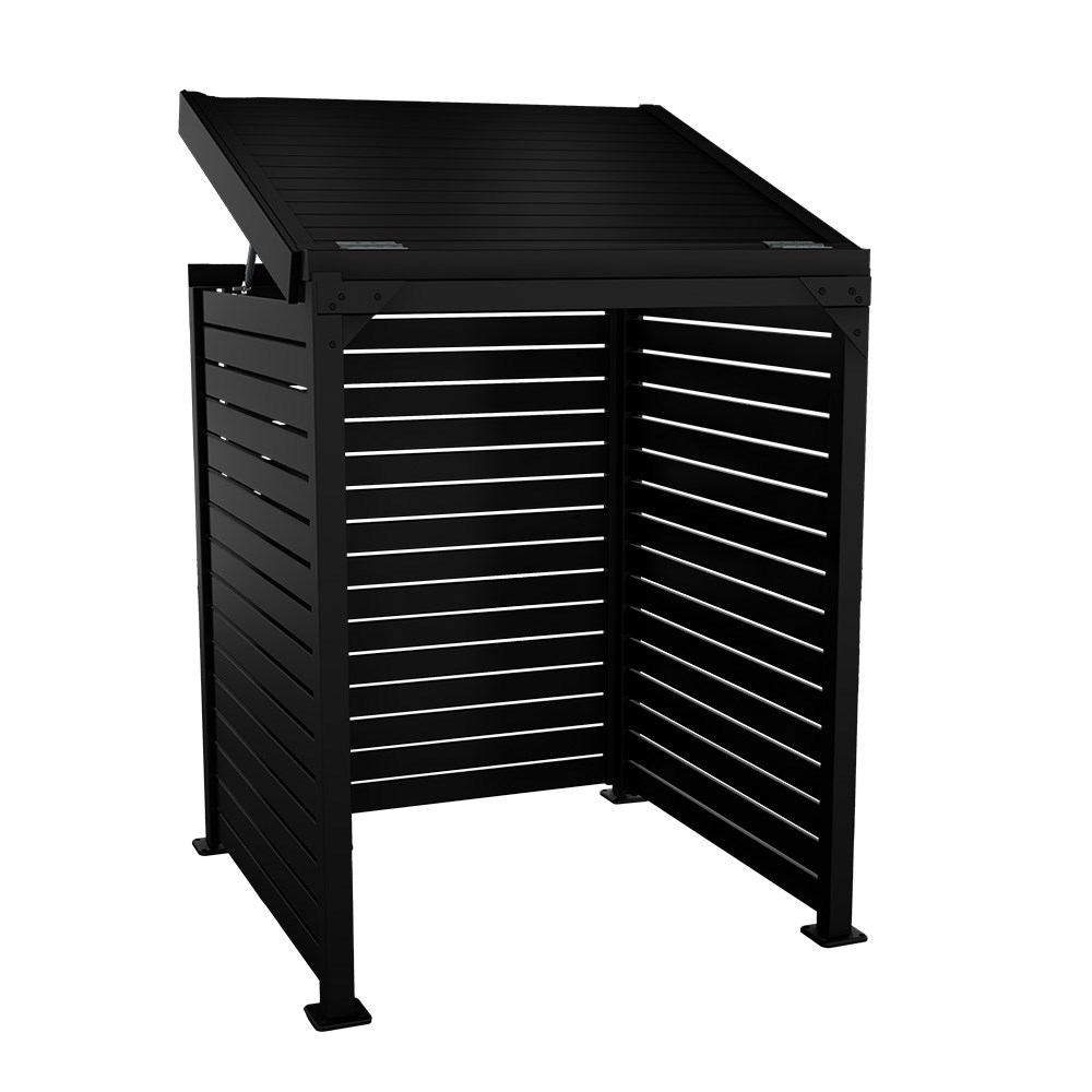 Slat Pool Pump Cover 1000 x 1204 x 916mm Black Single Door With Lid