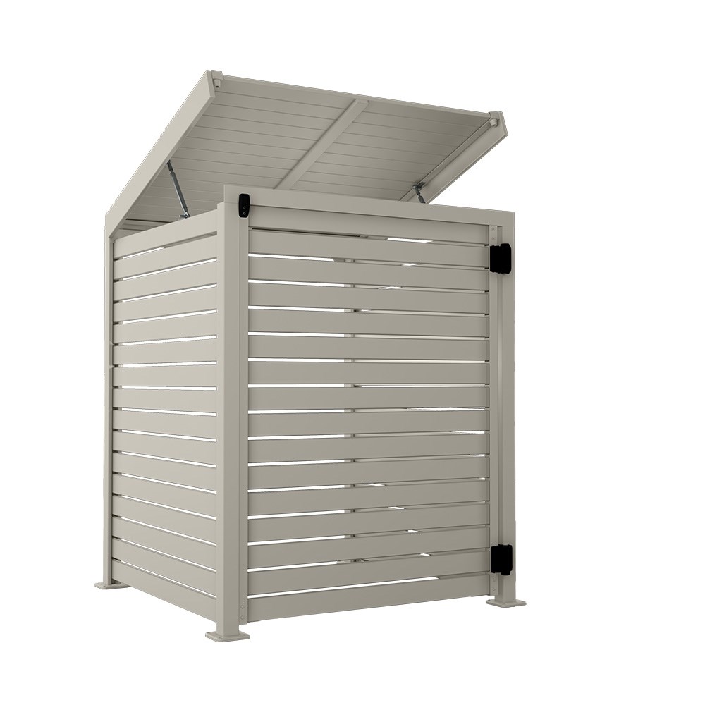 Slat Pool Pump Cover 1000 x 1204 x 916mm Birch Single Door With Lid