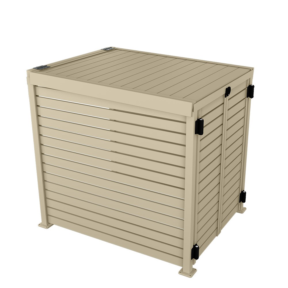 Slat Pool Pump Cover 1200 x 1134 x 982mm Merino Double Door With Lid