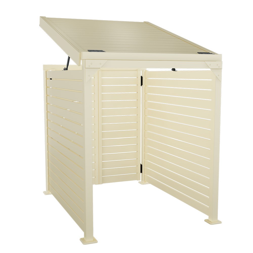 Slat Pool Pump Cover 1200 x 1134 x 982mm Primrose Double Door With Lid
