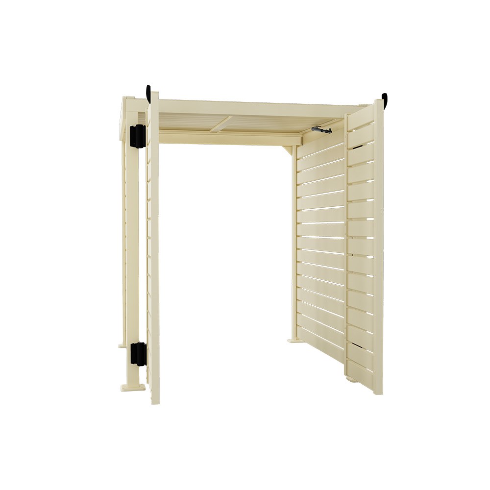 Slat Pool Pump Cover 1200 x 1134 x 982mm Primrose Double Door With Lid