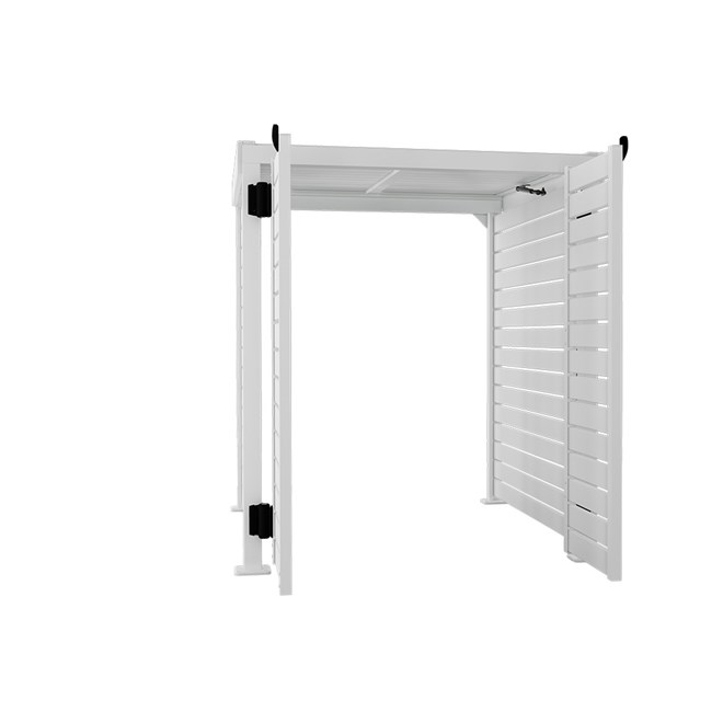 Slat Pool Pump Cover 1200 x 1134 x 982mm Off White Double Door With Lid