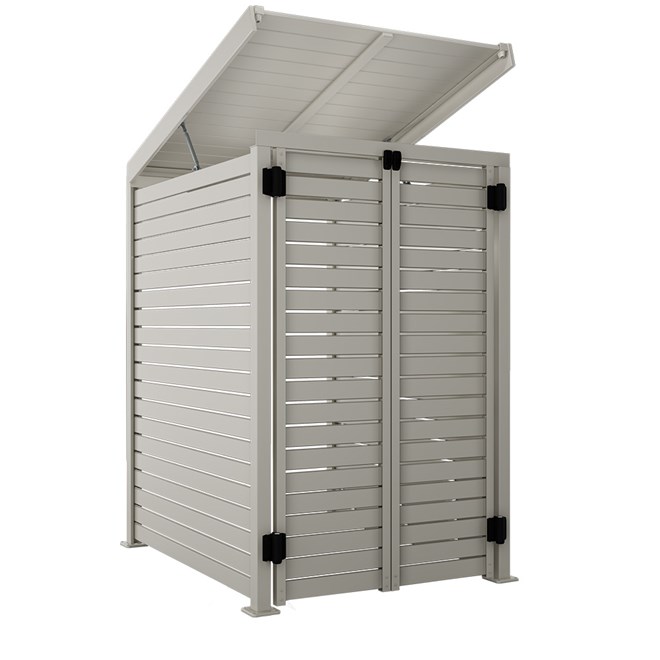 Slat Pool Pump Cover 1200 x 1489 x 982mm Birch Double Door With Lid