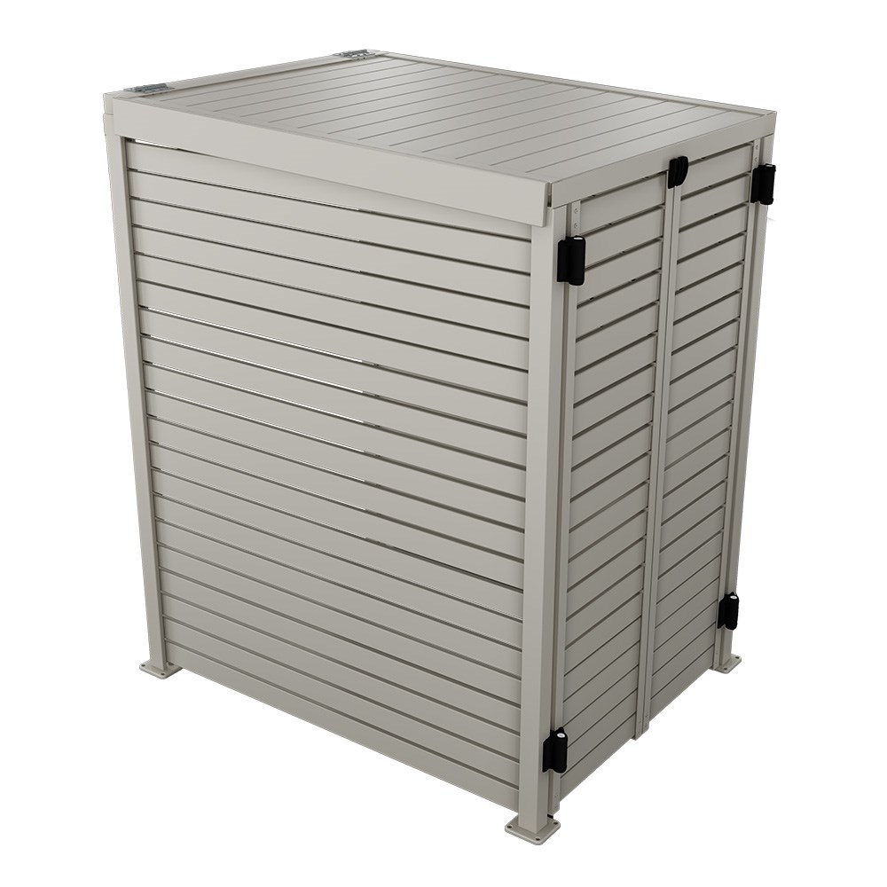 Slat Pool Pump Cover 1200 x 1489 x 982mm Birch Double Door With Lid