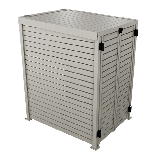 Slat Pool Pump Cover 1200 x 1489 x 982mm Birch Double Door With Lid