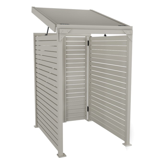 Slat Pool Pump Cover 1200 x 1489 x 982mm Birch Double Door With Lid