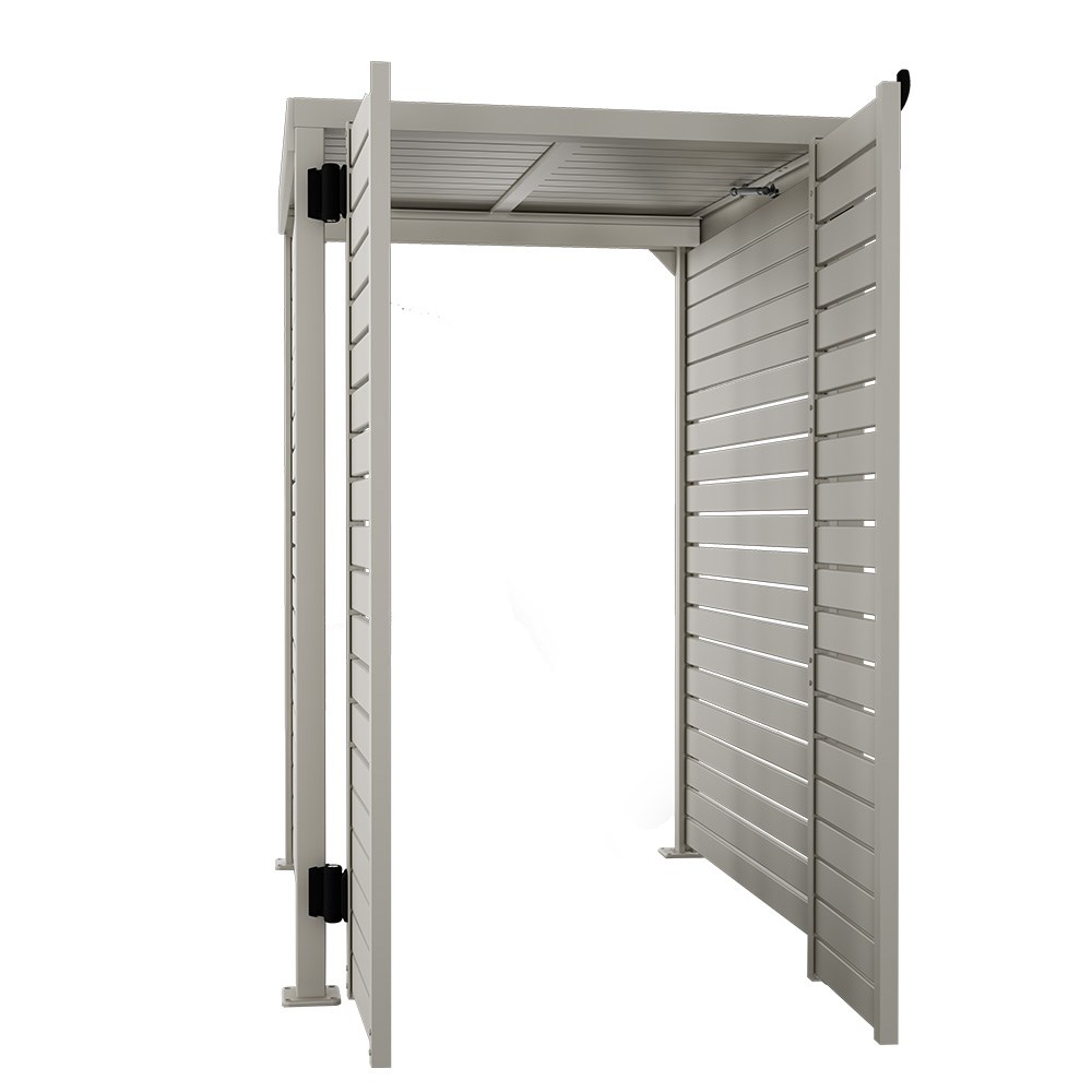 Slat Pool Pump Cover 1200 x 1489 x 982mm Birch Double Door With Lid