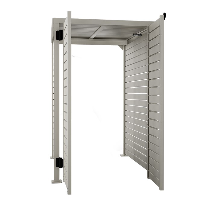 Slat Pool Pump Cover 1200 x 1489 x 982mm Birch Double Door With Lid