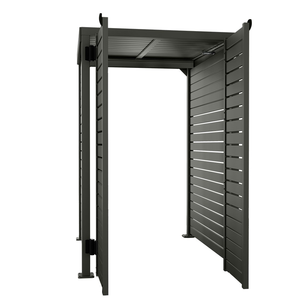 Slat Pool Pump Cover 1200 x 1489 x 982mm Slate Grey Double Door With Lid