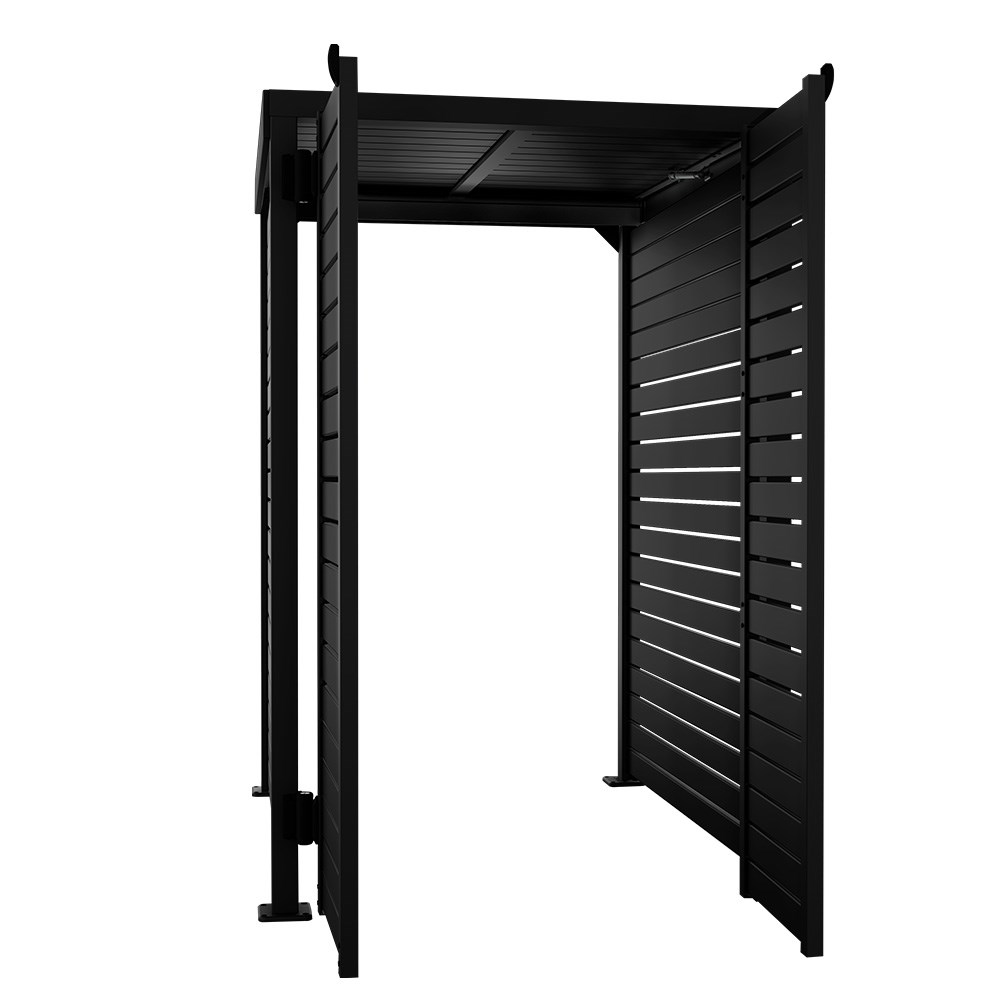 Slat Pool Pump Cover 1200 x 1489 x 982mm Gun Metal Grey Double Door With Lid