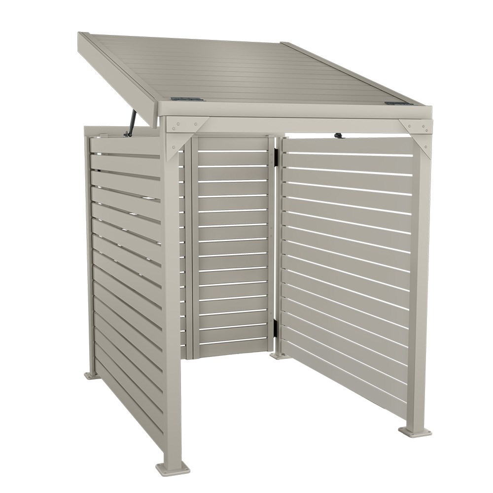 Slat Pool Pump Cover 1200 x 1134 x 982mm Birch Double Door With Lid