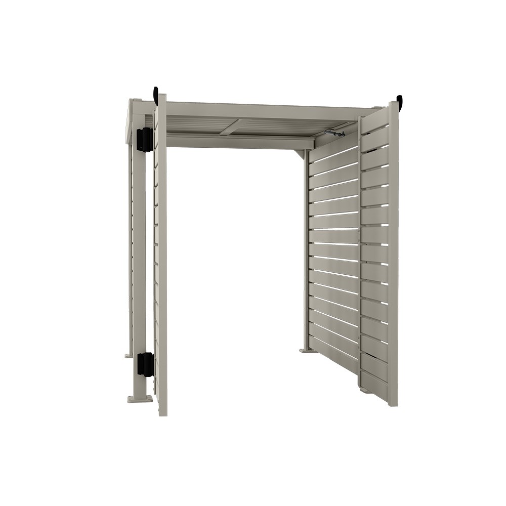 Slat Pool Pump Cover 1200 x 1134 x 982mm Birch Double Door With Lid