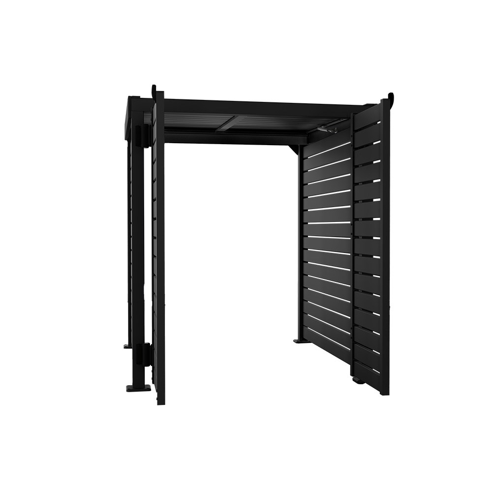 Slat Pool Pump Cover 1200 x 1134 x 982mm Gun Metal Grey Double Door With Lid