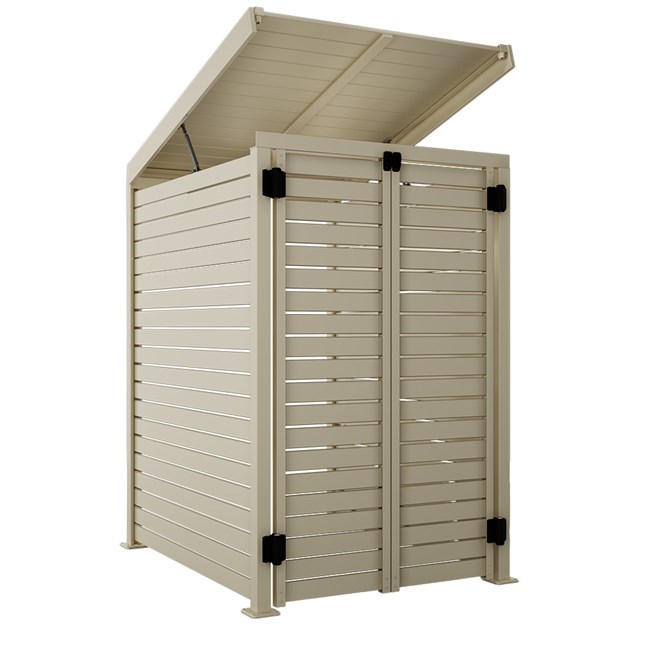 Slat Pool Pump Cover 1200 x 1489 x 982mm Merino Double Door With Lid