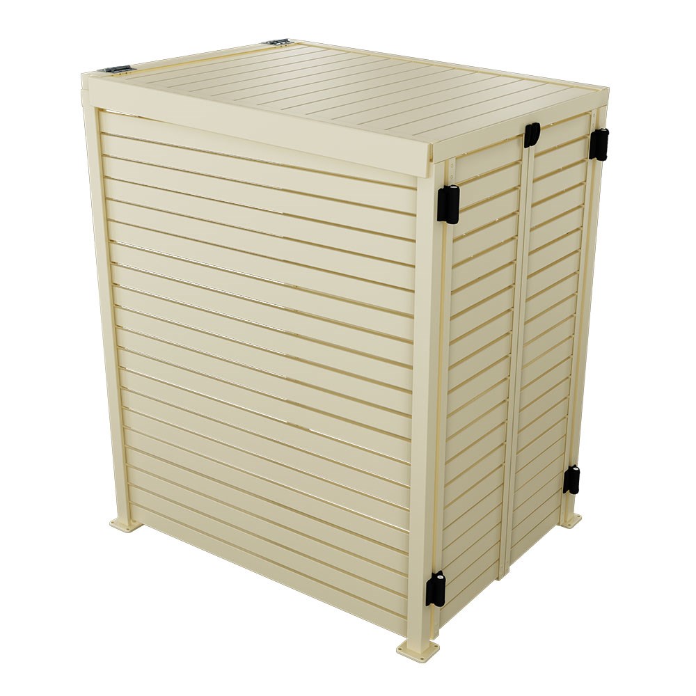 Slat Pool Pump Cover 1200 x 1489 x 982mm Primrose Double Door With Lid