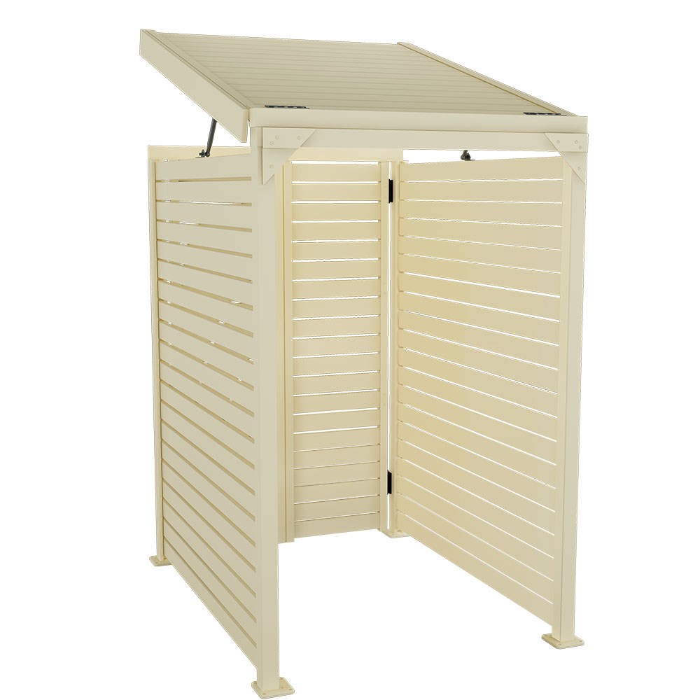 Slat Pool Pump Cover 1200 x 1489 x 982mm Primrose Double Door With Lid