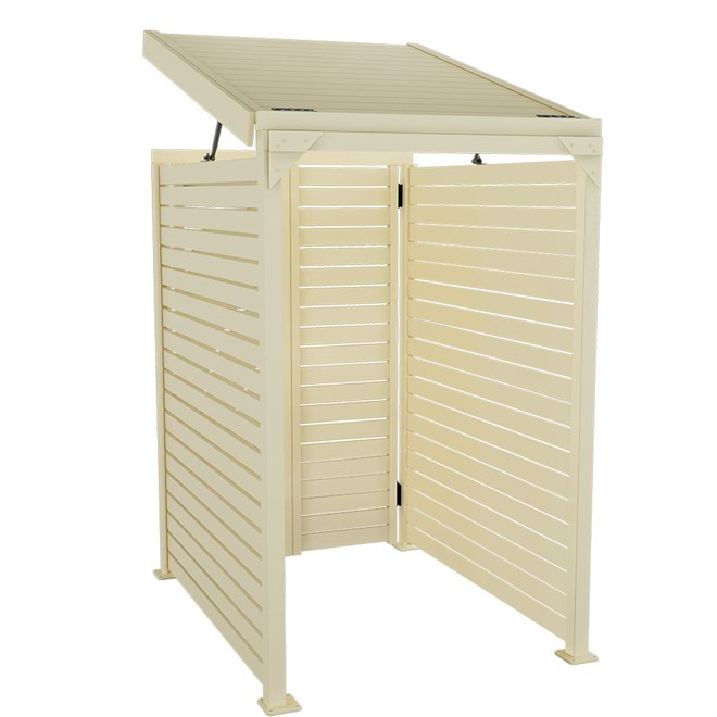 Slat Pool Pump Cover 1200 x 1489 x 982mm Primrose Double Door With Lid