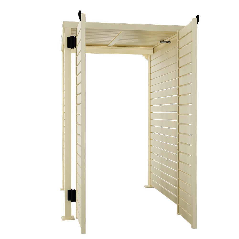 Slat Pool Pump Cover 1200 x 1489 x 982mm Primrose Double Door With Lid