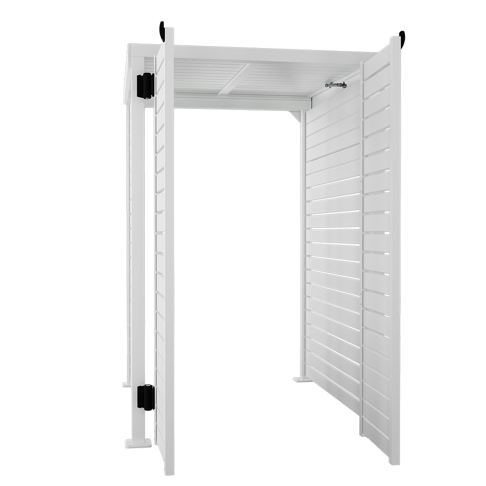 Slat Pool Pump Cover 1200 x 1489 x 982mm Off White Double Door With Lid