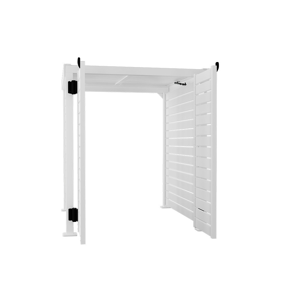 Slat Pool Pump Cover 1200 x 1134 x 982mm White Double Door With Lid