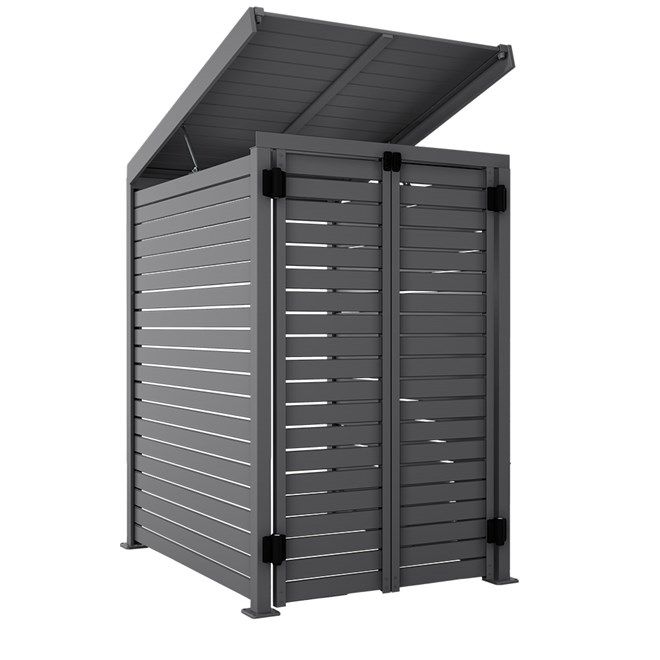 Slat Pool Pump Cover 1200 x 1489 x 982mm Granite Double Door With Lid