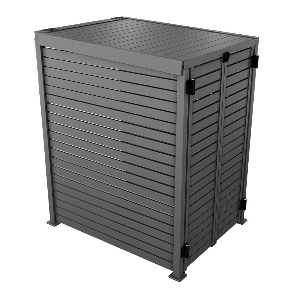 Slat Pool Pump Cover 1200 x 1489 x 982mm Granite Double Door With Lid