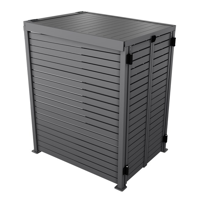 Slat Pool Pump Cover 1200 x 1489 x 982mm Granite Double Door With Lid