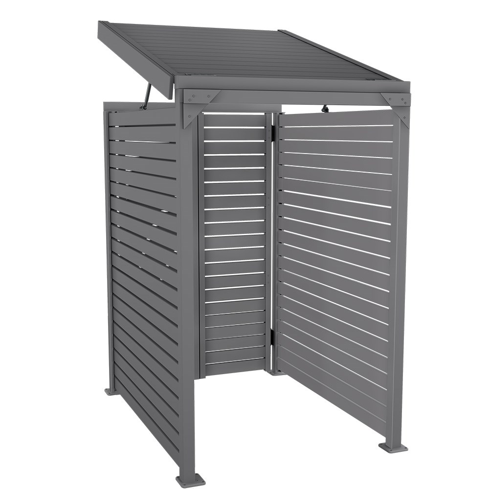 Slat Pool Pump Cover 1200 x 1489 x 982mm Granite Double Door With Lid