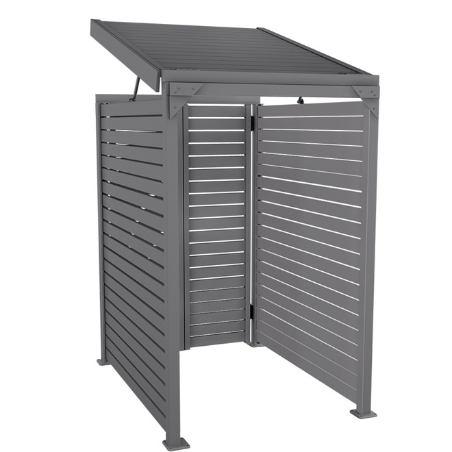 Slat Pool Pump Cover 1200 x 1489 x 982mm Granite Double Door With Lid