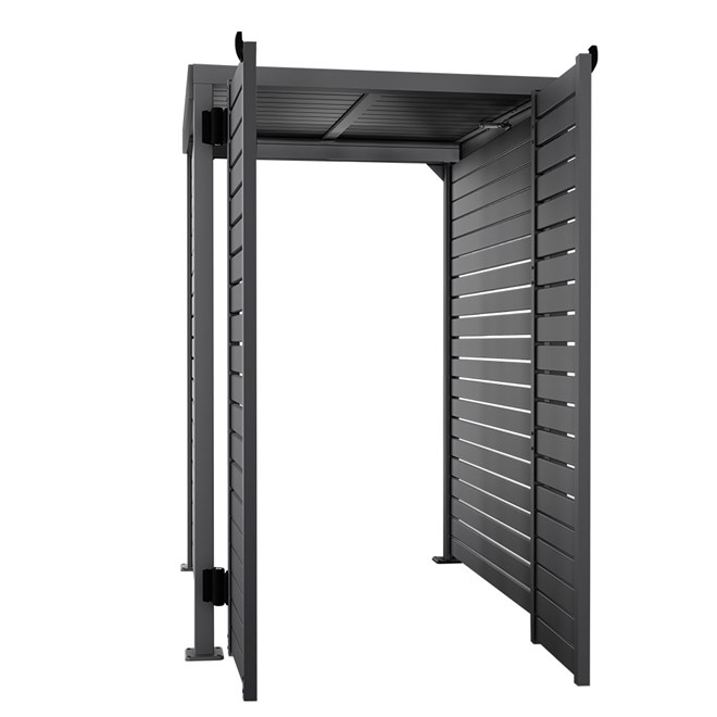 Slat Pool Pump Cover 1200 x 1489 x 982mm Granite Double Door With Lid