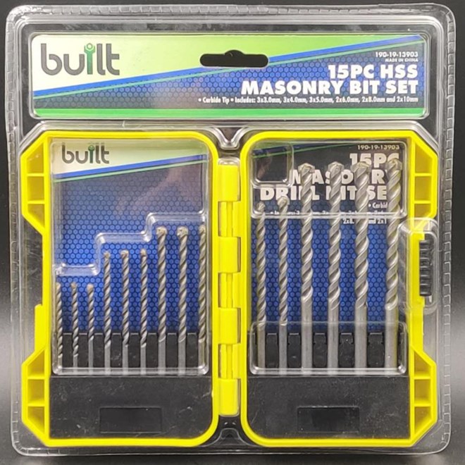 15 Piece Masonry Drill Bit Set