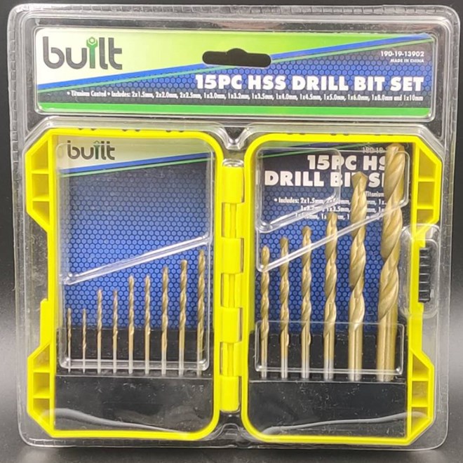 15 Piece HSS Drill Bit Set