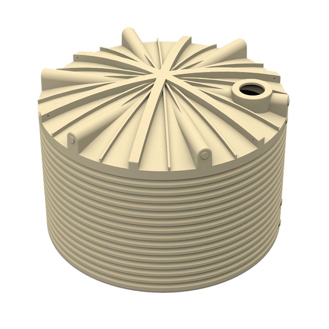 Round Poly Tank 25000L Beige