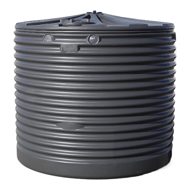 Corrugated Round Poly Water Tank 13500L Granite