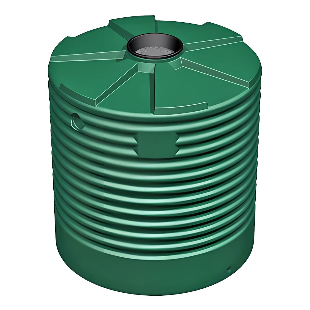 Corrugated Round Poly Water Tank 900L Gun Metal Grey