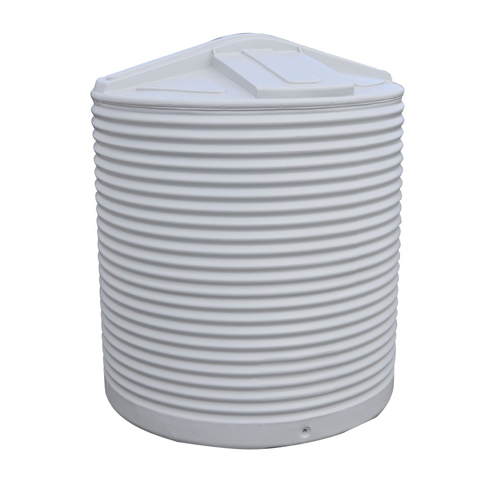 Corrugated Tall Round Water Tank 4500L Birch