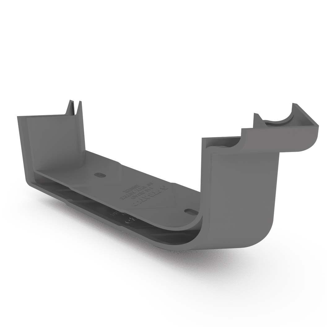 Quad Gutter Low Front 115 External Two Piece Cast Angle 90° Cobblestone