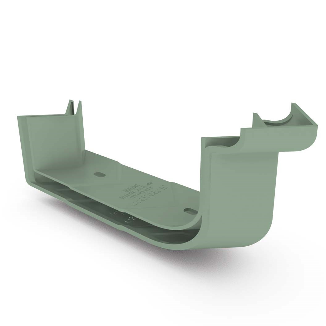 Quad Gutter Low Front 115 External Two Piece Cast Angle 90° Mist Green