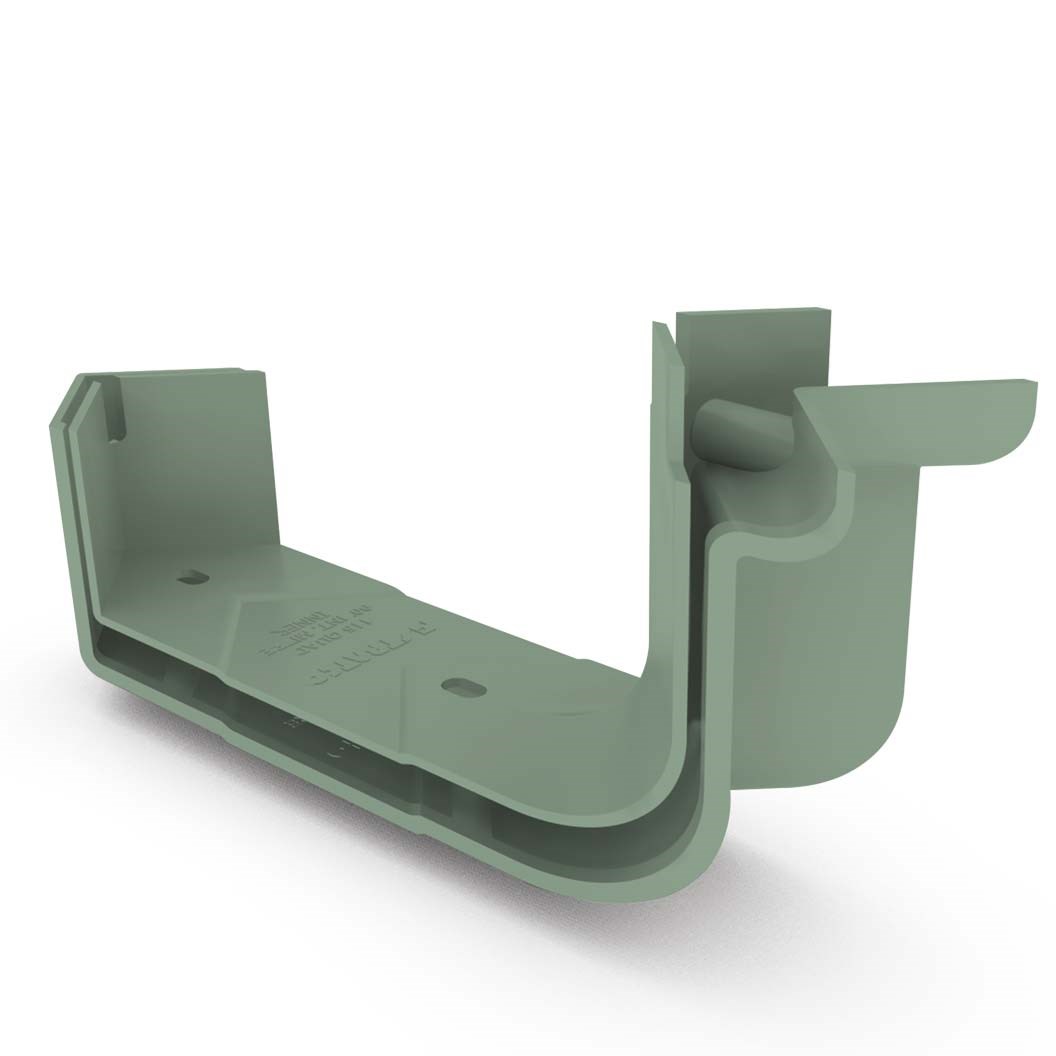 Quad Gutter Low Front 115 Internal Two Piece Cast Angle 90° Mist Green